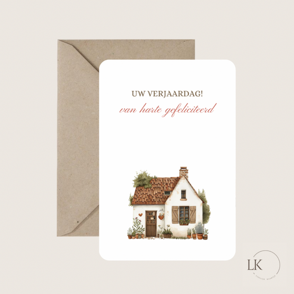 Wenskaart “bloemenhuis”