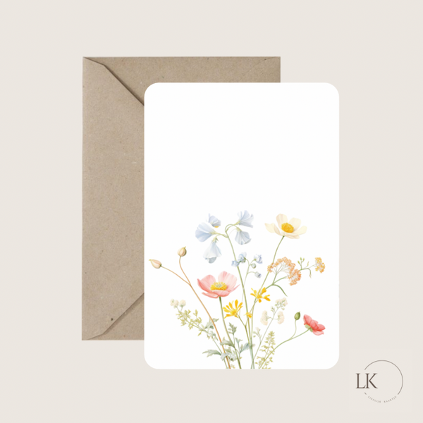 Wenskaart “zomerbloemen”