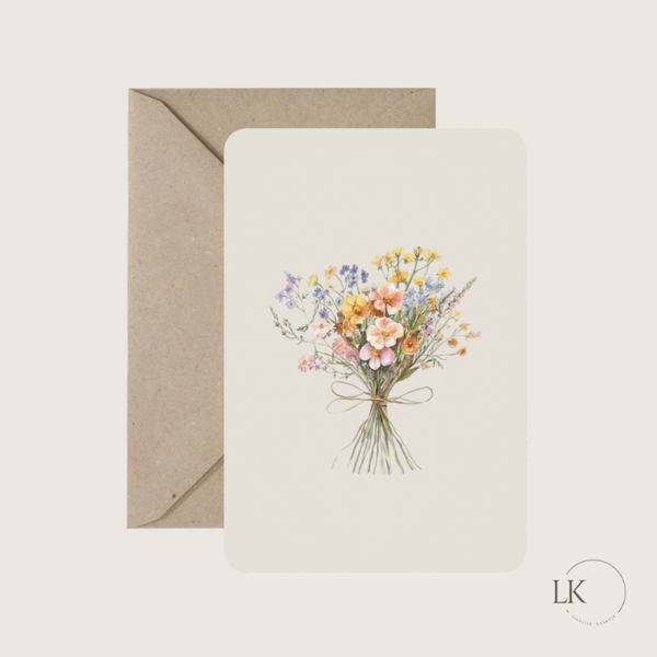 Wenskaart “bos met bloemen”