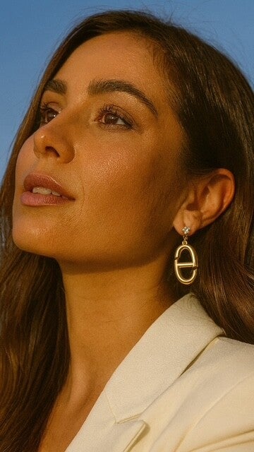 Divine Oval Statement Earrings – Gold