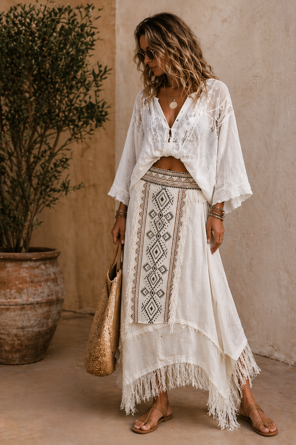 Divine Boho Fringe Skirt
