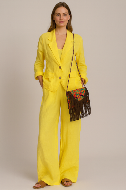 Divine Linen Tailored Set – Sunlight Yellow