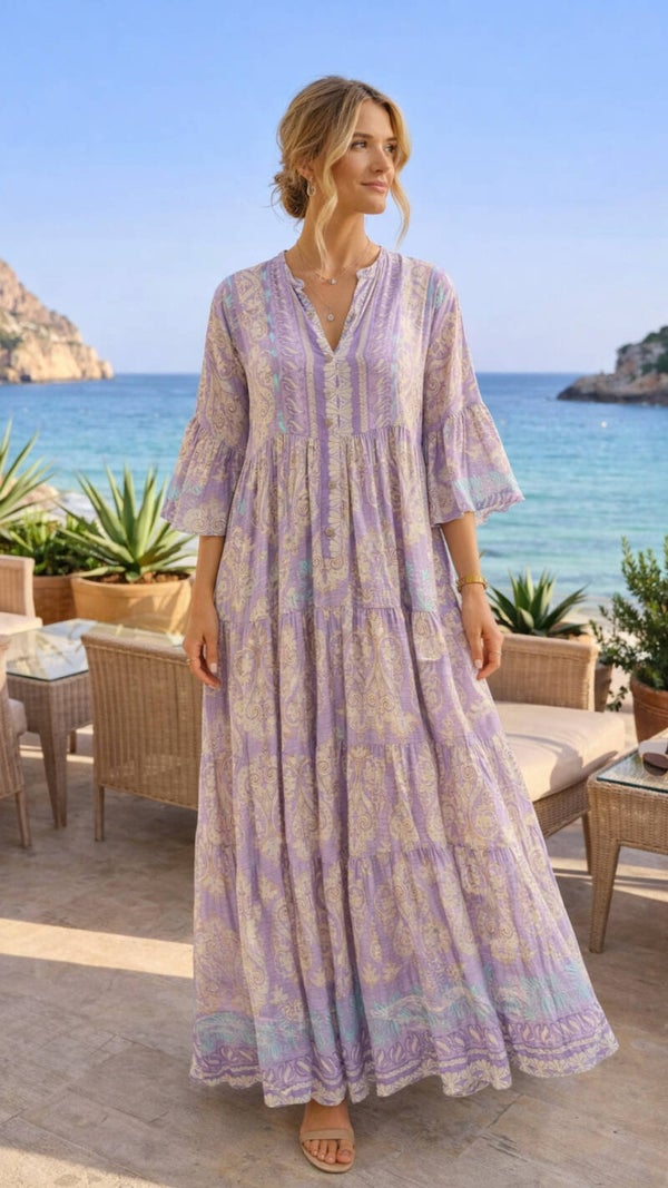 Lavender Boho Maxi Dress