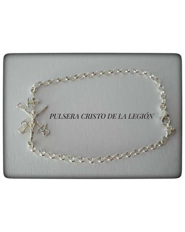 Pulsera con cristo de la legion en cadena de rolo