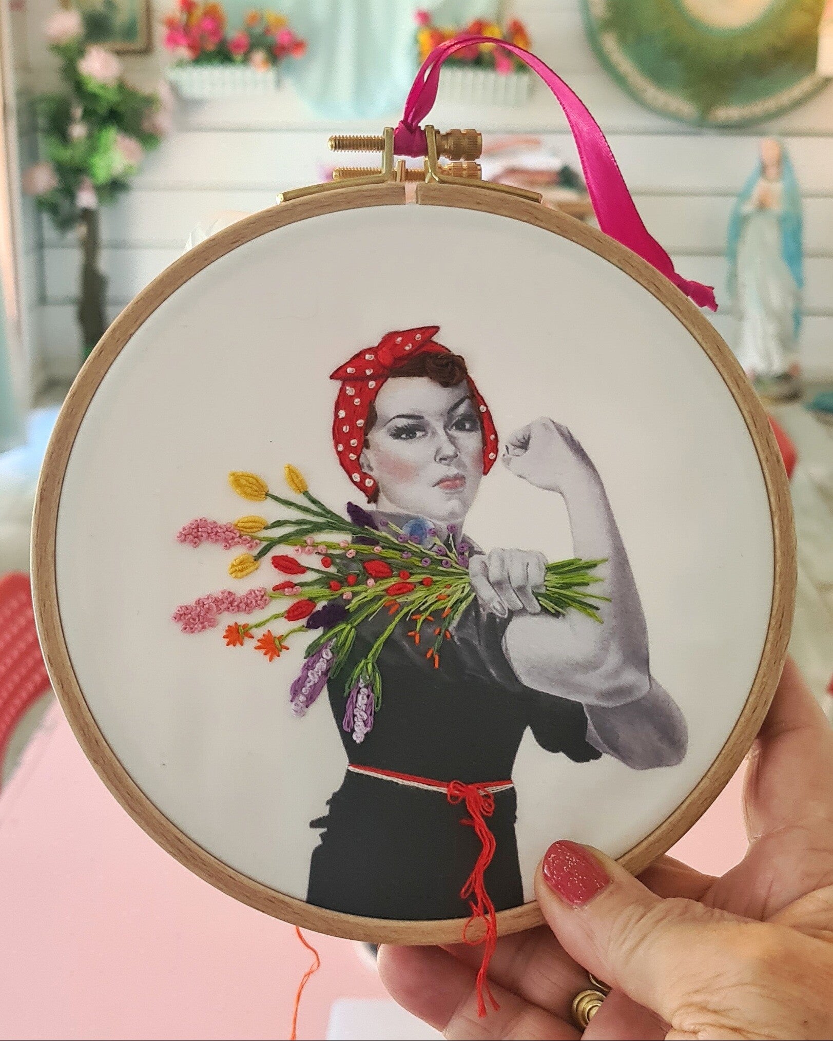 Flower Rosie borduurworkshop Amersfoort 22-03-2026