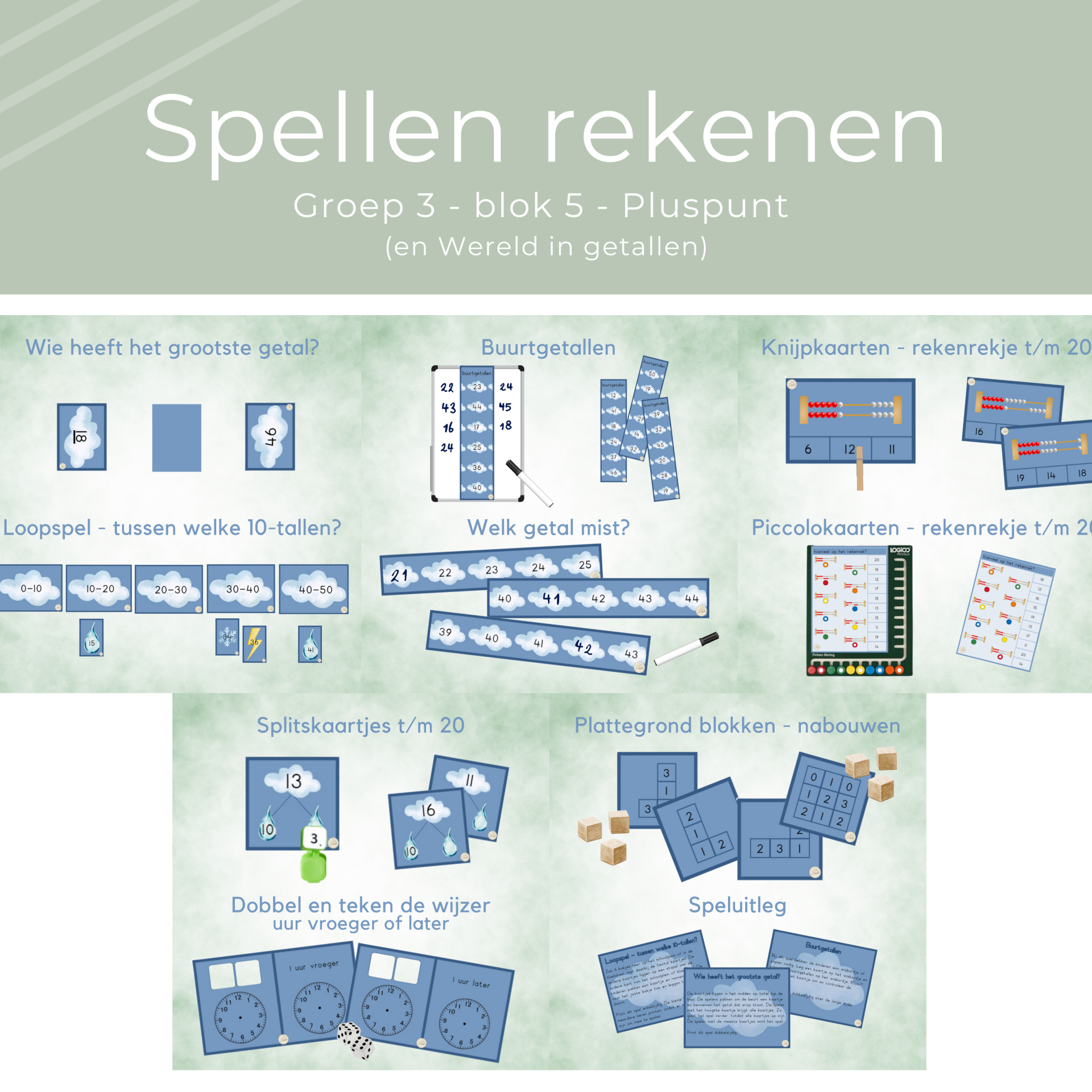 Spellenpakket rekenen groep 3 - blok 5