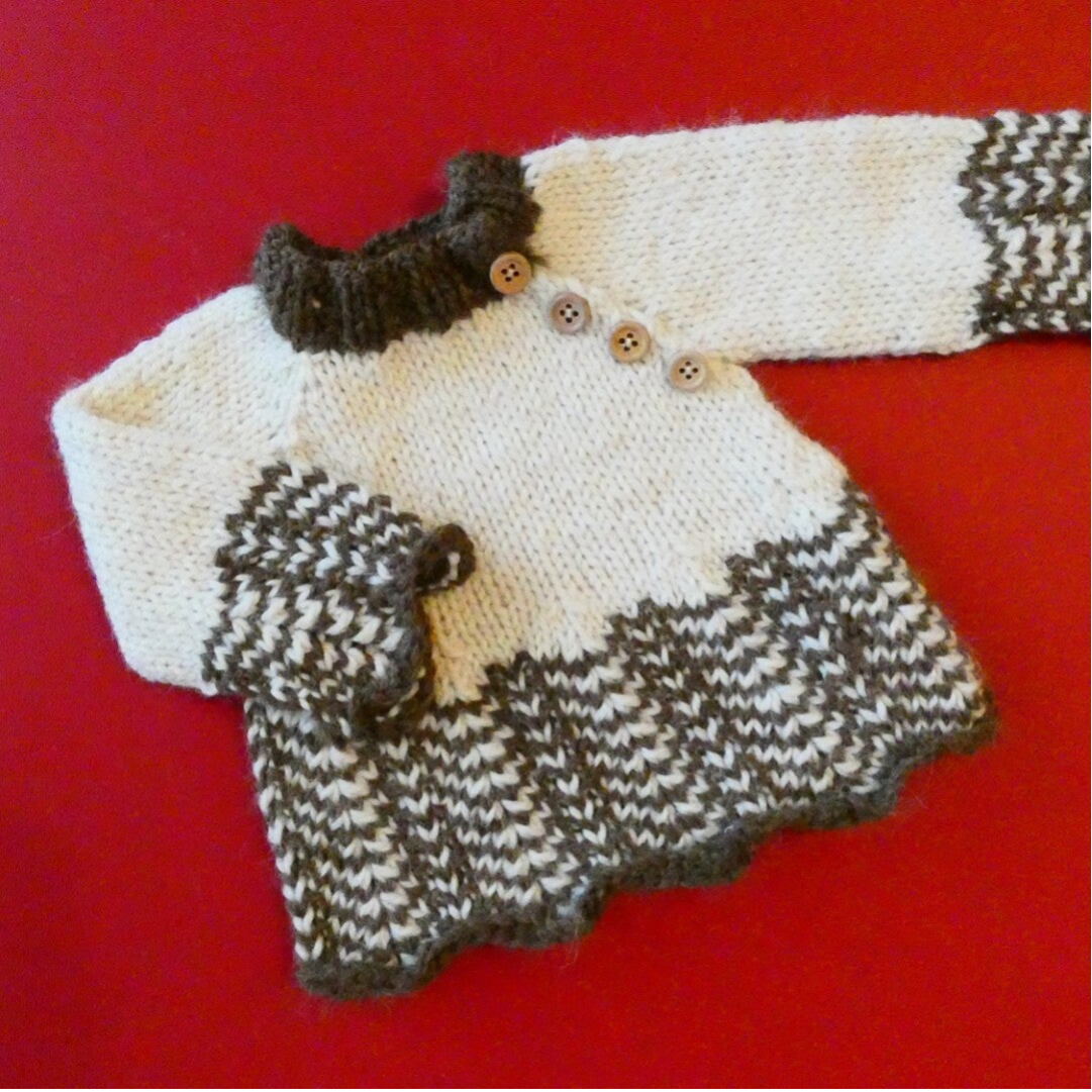 Modèle layette bébé fantaisie bicolore Owl