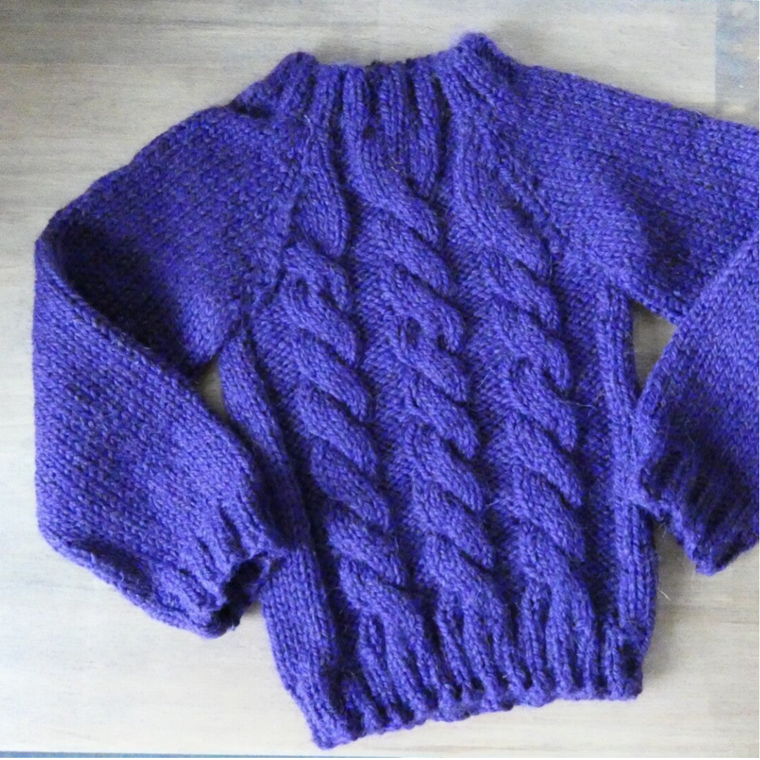 Modèle pull enfant triple torsade