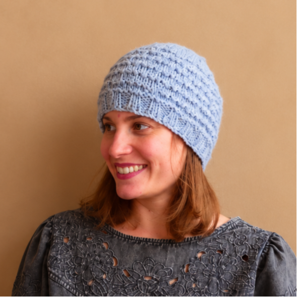 Patron de bonnet mixte au point écume de mer