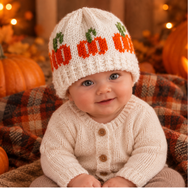 Modèle bonnet petites citrouilles pour bébés