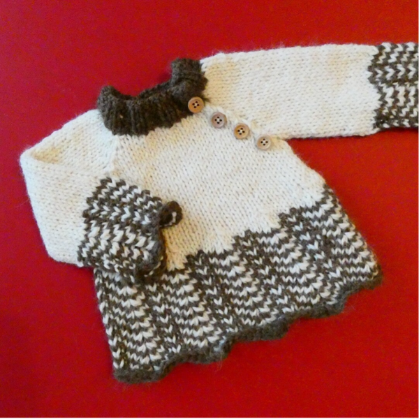 Modèle layette bébé fantaisie bicolore Owl