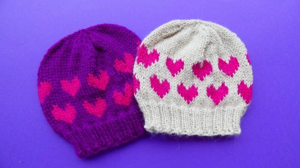 Bonnets bébé cœurs laine de bébé lama