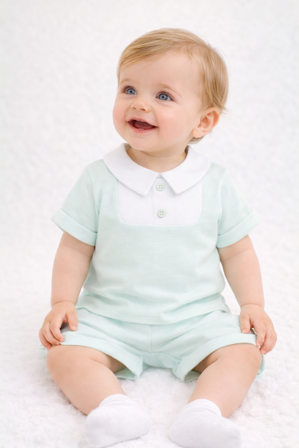 Button Front Shorts And T-shirt Set