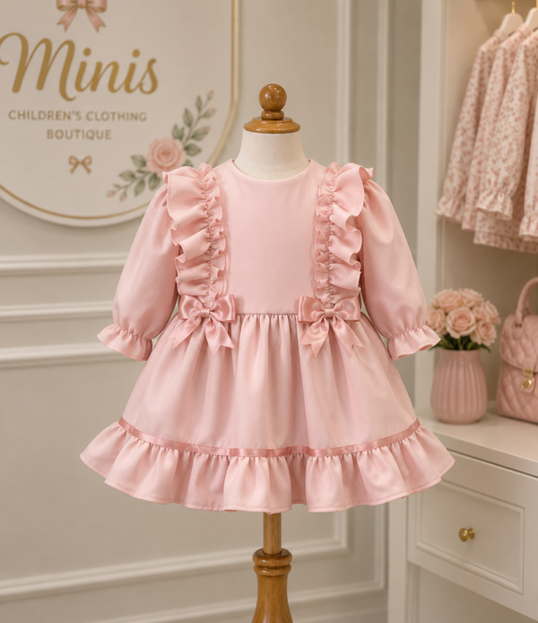 Dusky Pink Frill Dress