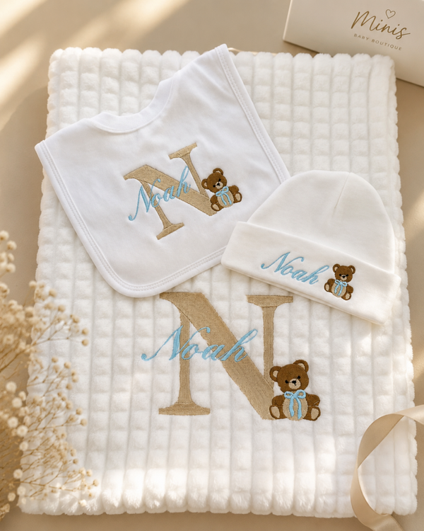 Personalised 3pc Teddy Hospital Set