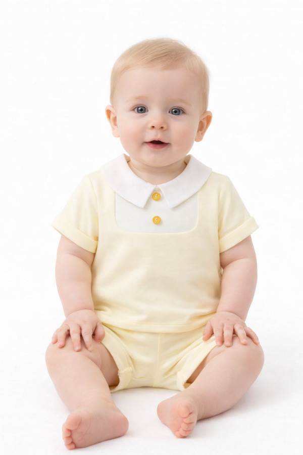 Button Front Shorts And T-shirt Set