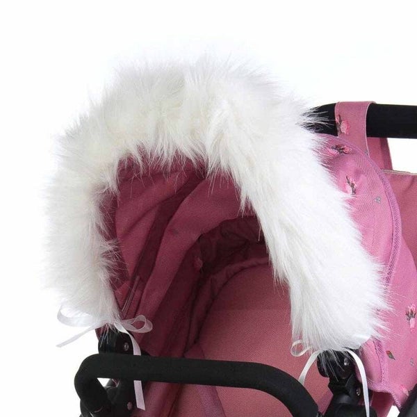 Dolls Pram Fur - White