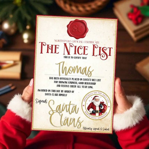 Personalised Nice List Letter - Red