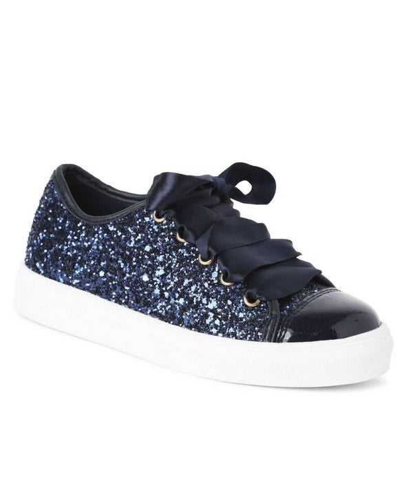 Trinity Navy Glitter Trainers