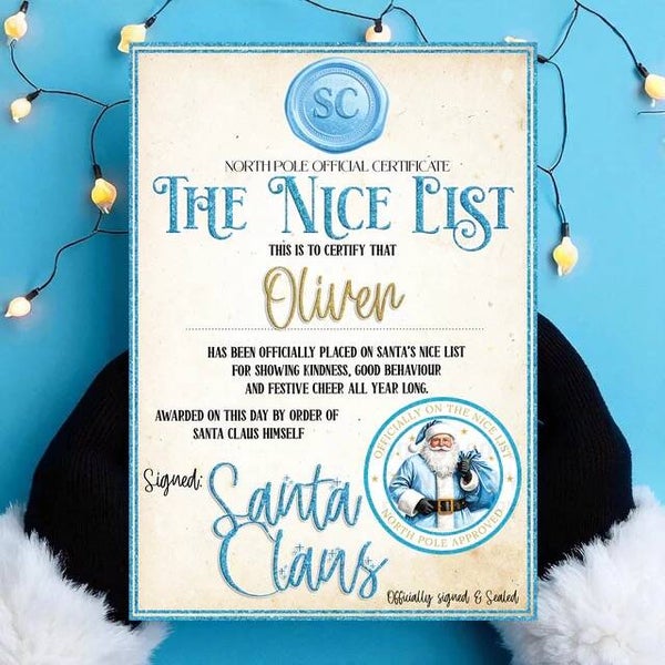 Personalised Nice List Letter