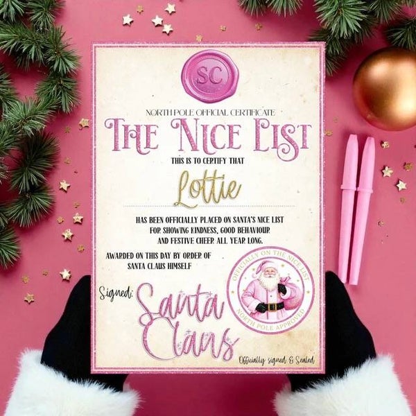 Personalised Nice List Letter