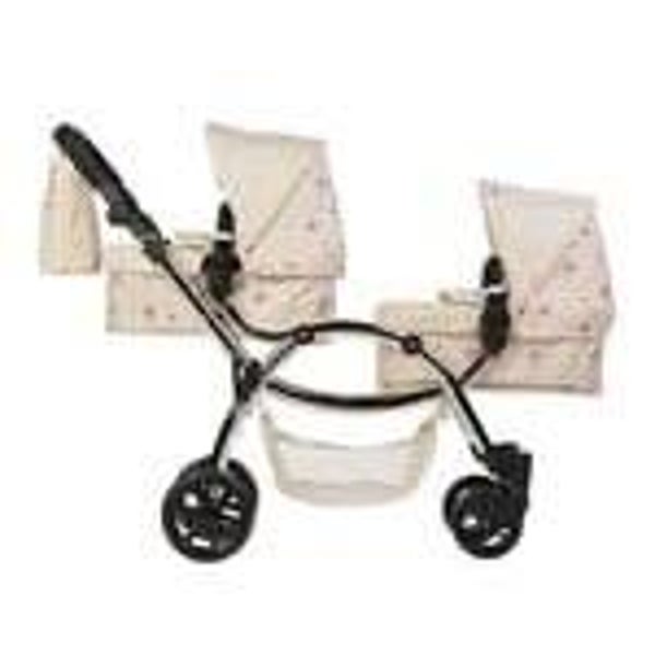 Darcie Twin Dolls Pram - Cream