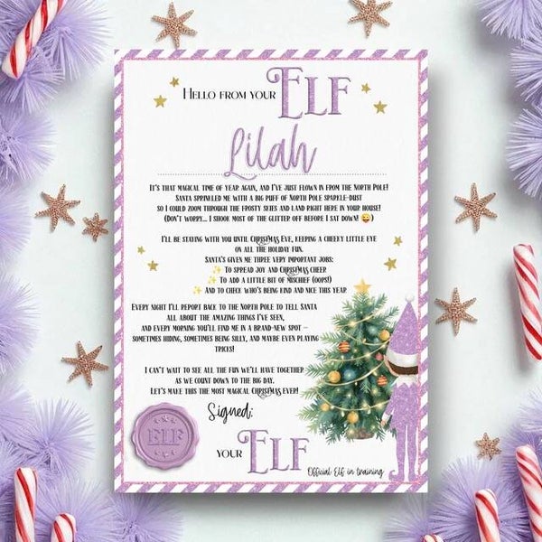 Personal Elf Arrival Letter - Lilac