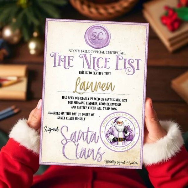 Personalised Nice List Letter