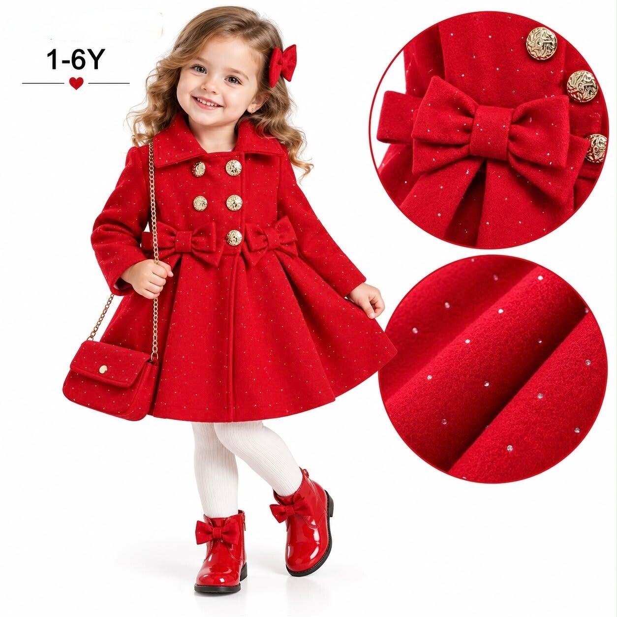 Sparkly Coat With Handbag