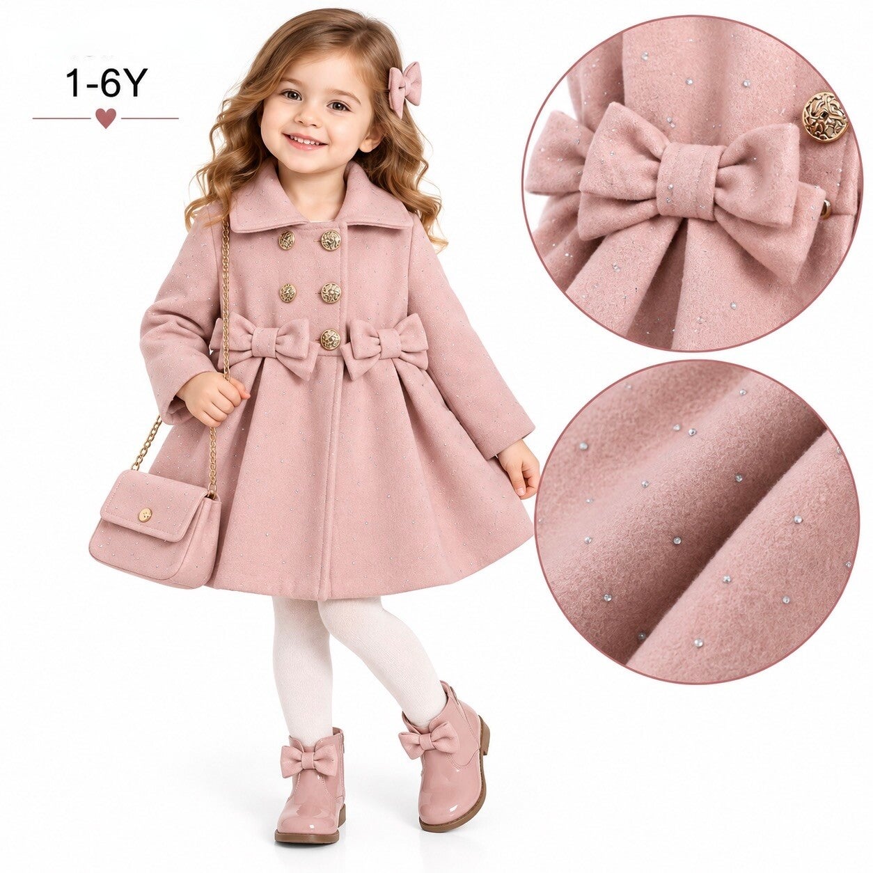 Sparkly Coat With Handbag
