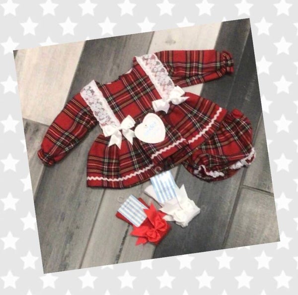 Kinder Tartan Dress And Pants (very small fitting)