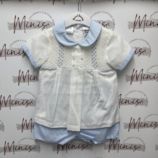 Sarah Louise Boys Cotton Shirt And Shorts 2pc