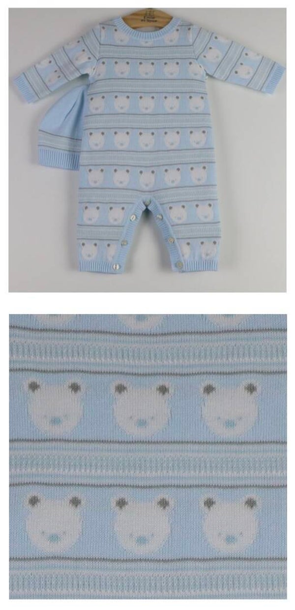 Knitted Teddy All In One with Hat