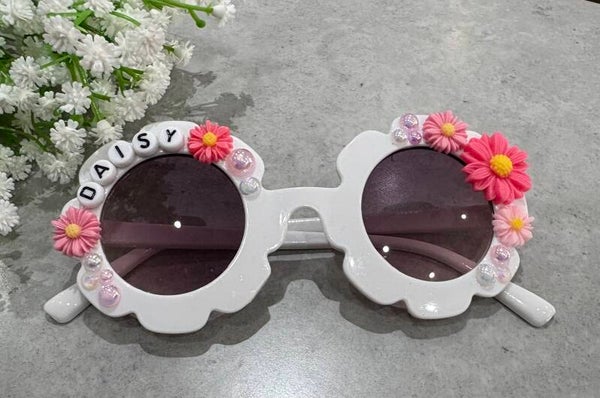 Pink Daisy Personalised Sunglasses