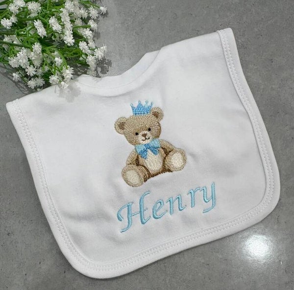 Personalised Prince Teddy Bib