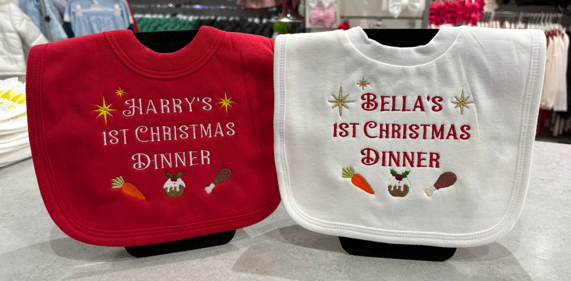 Personalised 1st Christmas Dinner Bib