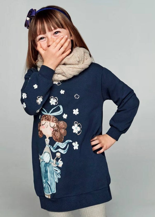 *SALE* Mayoral Longline Flower Sweatshirt And Cable Leggings