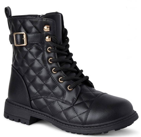 Quilted Buckle Boots