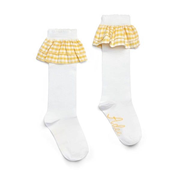 A’Dee Checked Knee High Socks