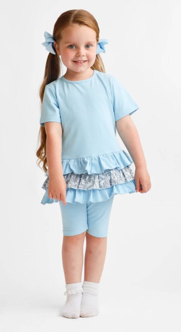 Paisley Shorts And Leggings 3pc Outfit