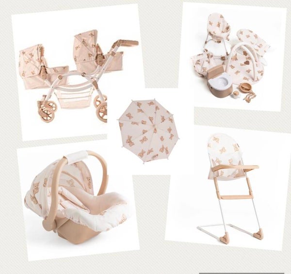 ** PREORDER** Teddy Dolls Twin Pram Bundle