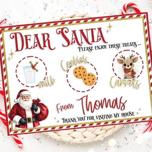 Personalised Dear Santa Christmas Eve Placemat