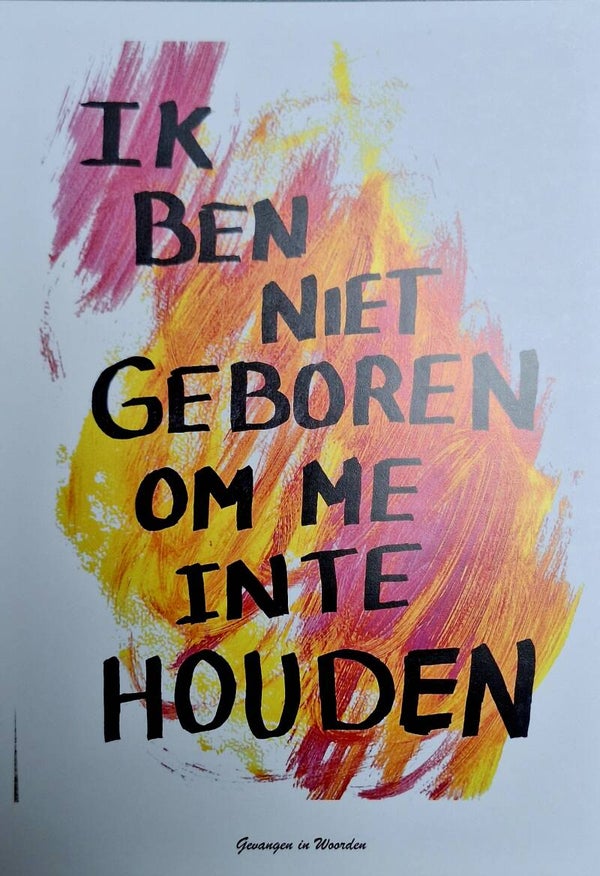 IK BEN NIET GEBOREN OM ME IN TE HOUDEN A4 en A6