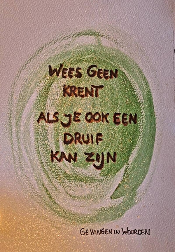 Wees geen krent als je ook een druif kan zijn A6