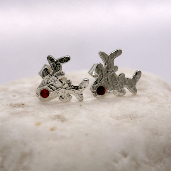 Silver Reindeer Stud Earrings