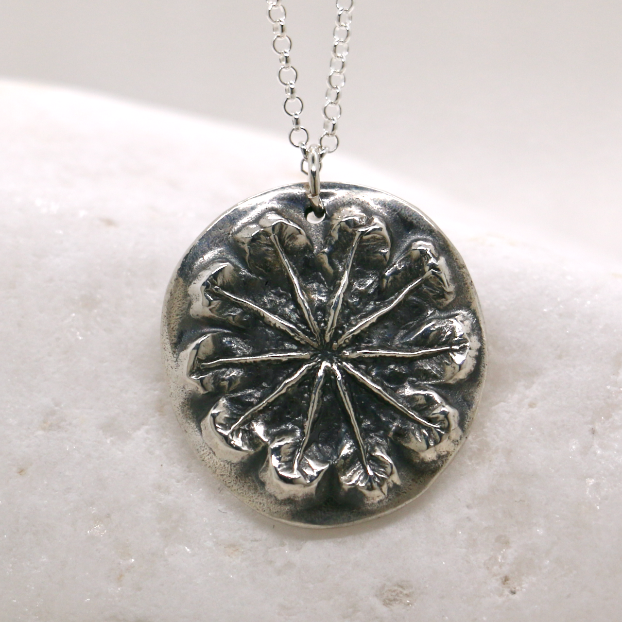 Oak leaf with opal necklace