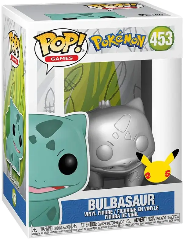 Funko pop Pokemon Bulbasaur silver 25 anniversario 453