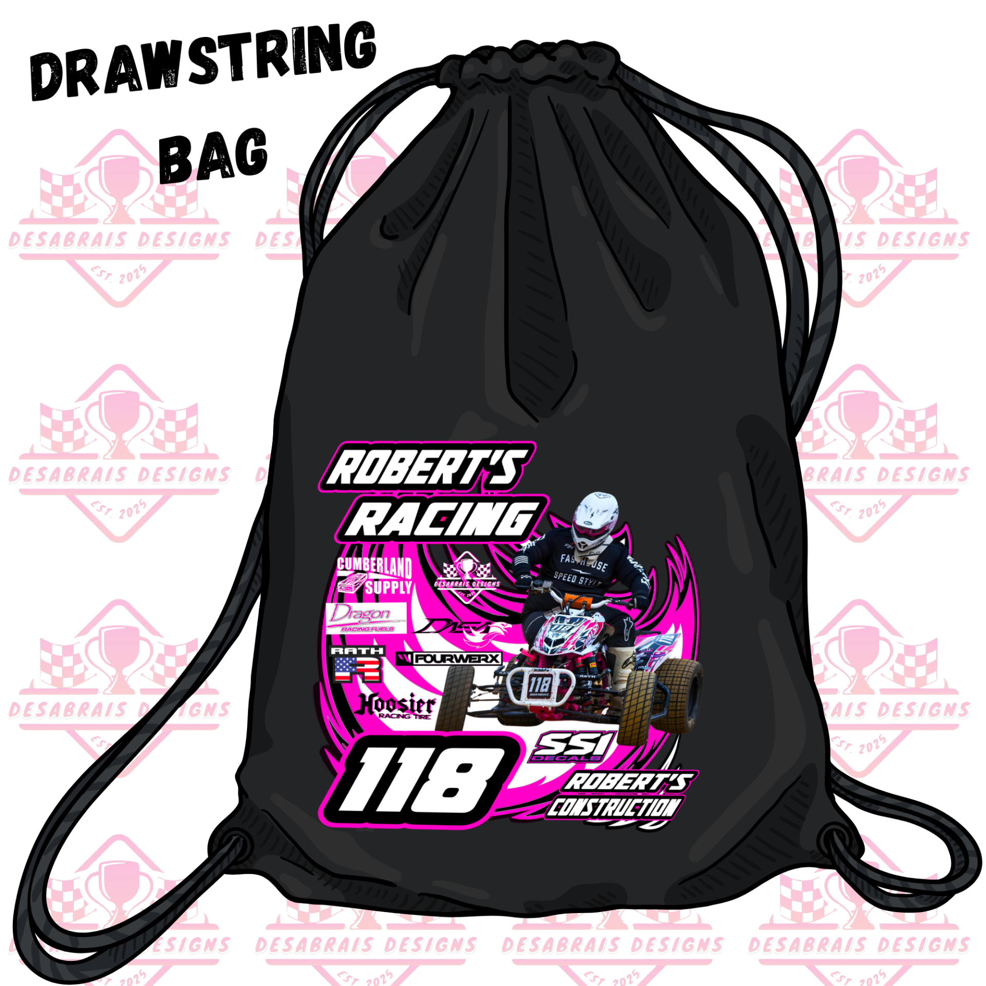 Roberts Motorsports Drawstring Bag