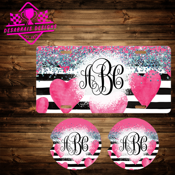 Heart Striped Background Sparkle Bundle