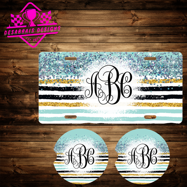 Glittered Stripes W/ Blue Sparkle Bundle
